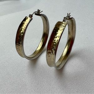 Lucky Brand Earrings, Gold Hoops